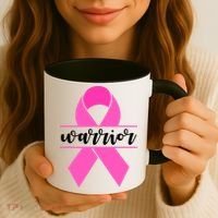 Warrior Pink Ribbon Breast Cancer Month Coffee Mug thumb 3