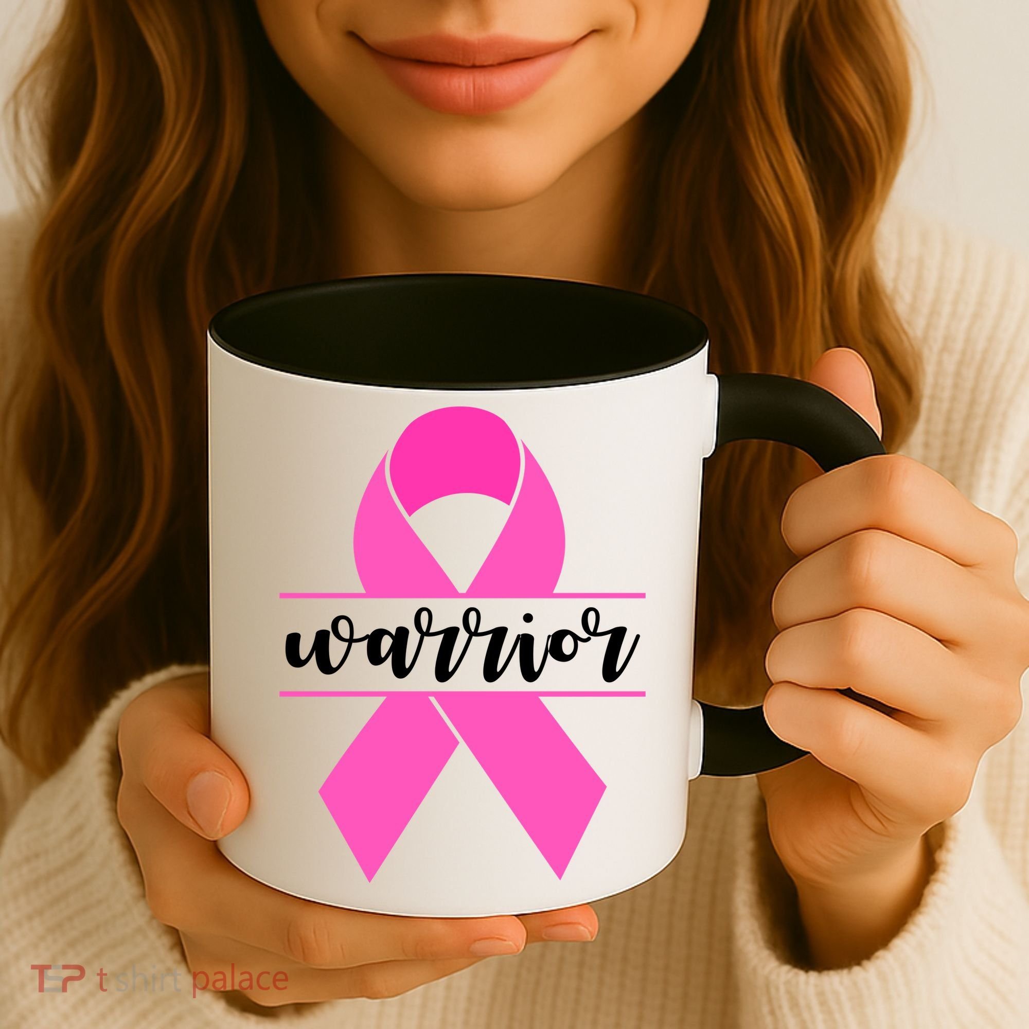 Warrior Pink Ribbon Breast Cancer Month Coffee Mug
