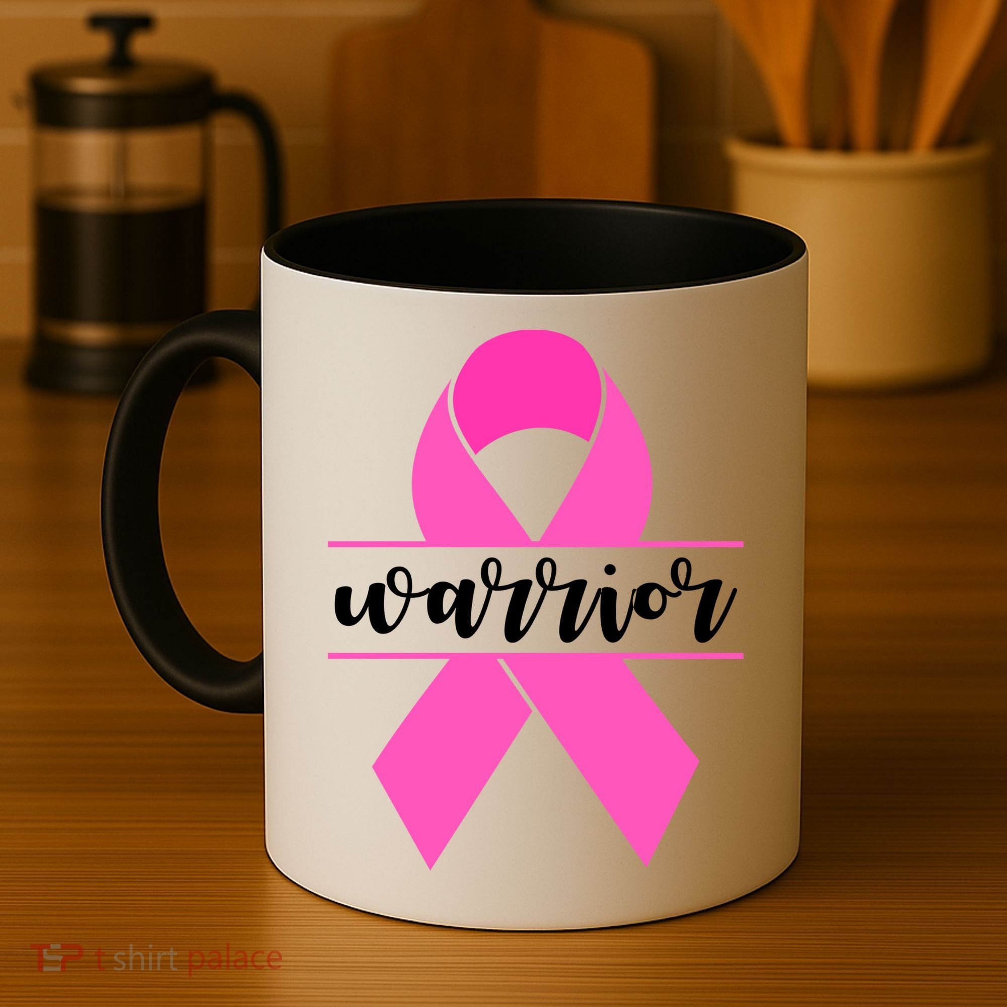 Warrior Pink Ribbon Breast Cancer Month Coffee Mug