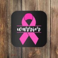 Warrior Pink Ribbon Breast Cancer Month Coaster thumb 0