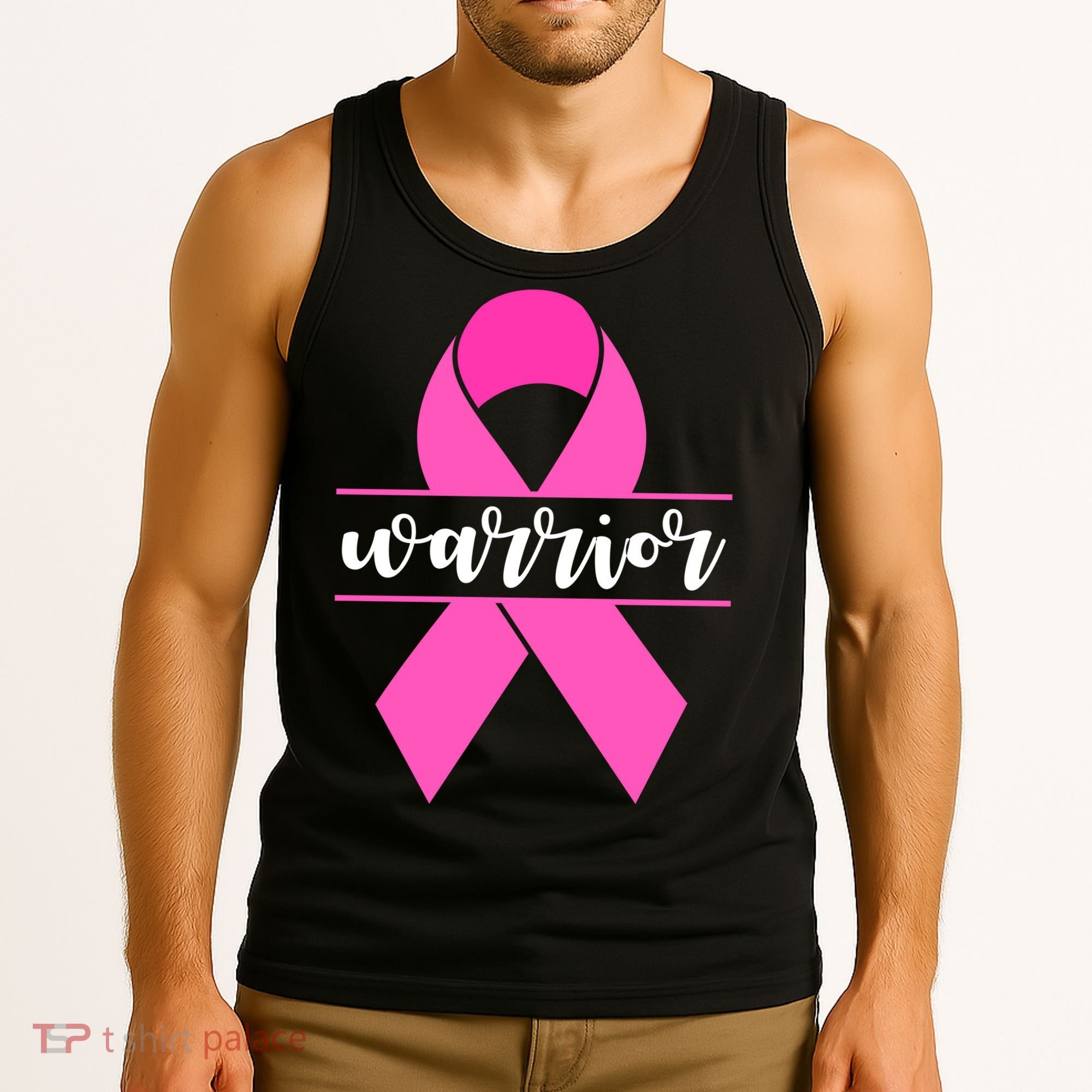 Warrior Pink Ribbon Breast Cancer Month Tank Top