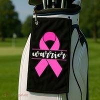 Warrior Pink Ribbon Breast Cancer Month Golf Towel thumb 2