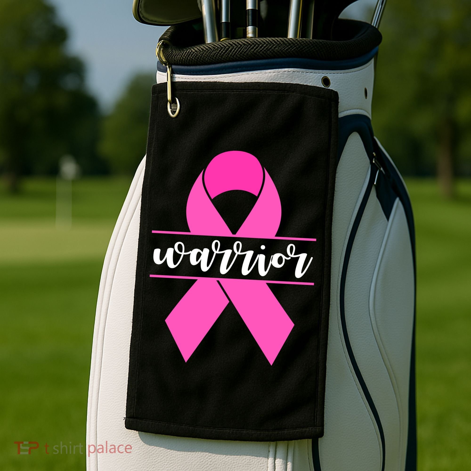 Warrior Pink Ribbon Breast Cancer Month Golf Towel