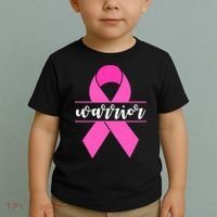 Warrior Pink Ribbon Breast Cancer Month Toddler T-Shirt thumb 2