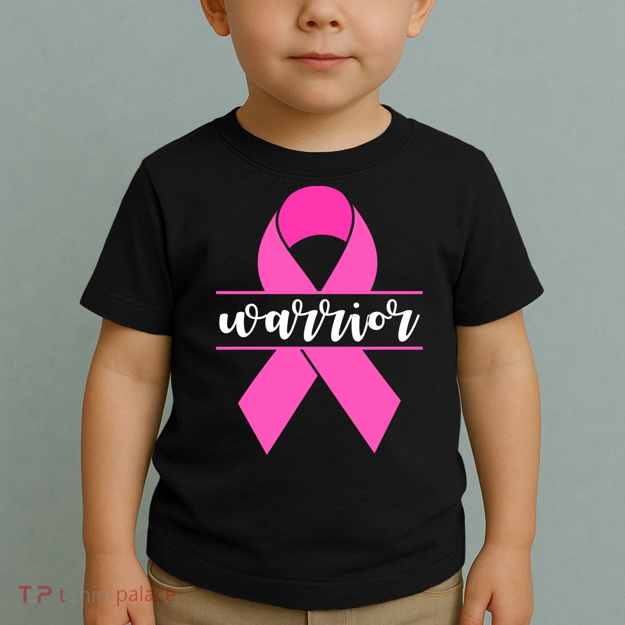 Warrior Pink Ribbon Breast Cancer Month Toddler T-Shirt