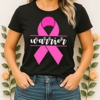 Warrior Pink Ribbon Breast Cancer Month Women's T-Shirt thumb 2