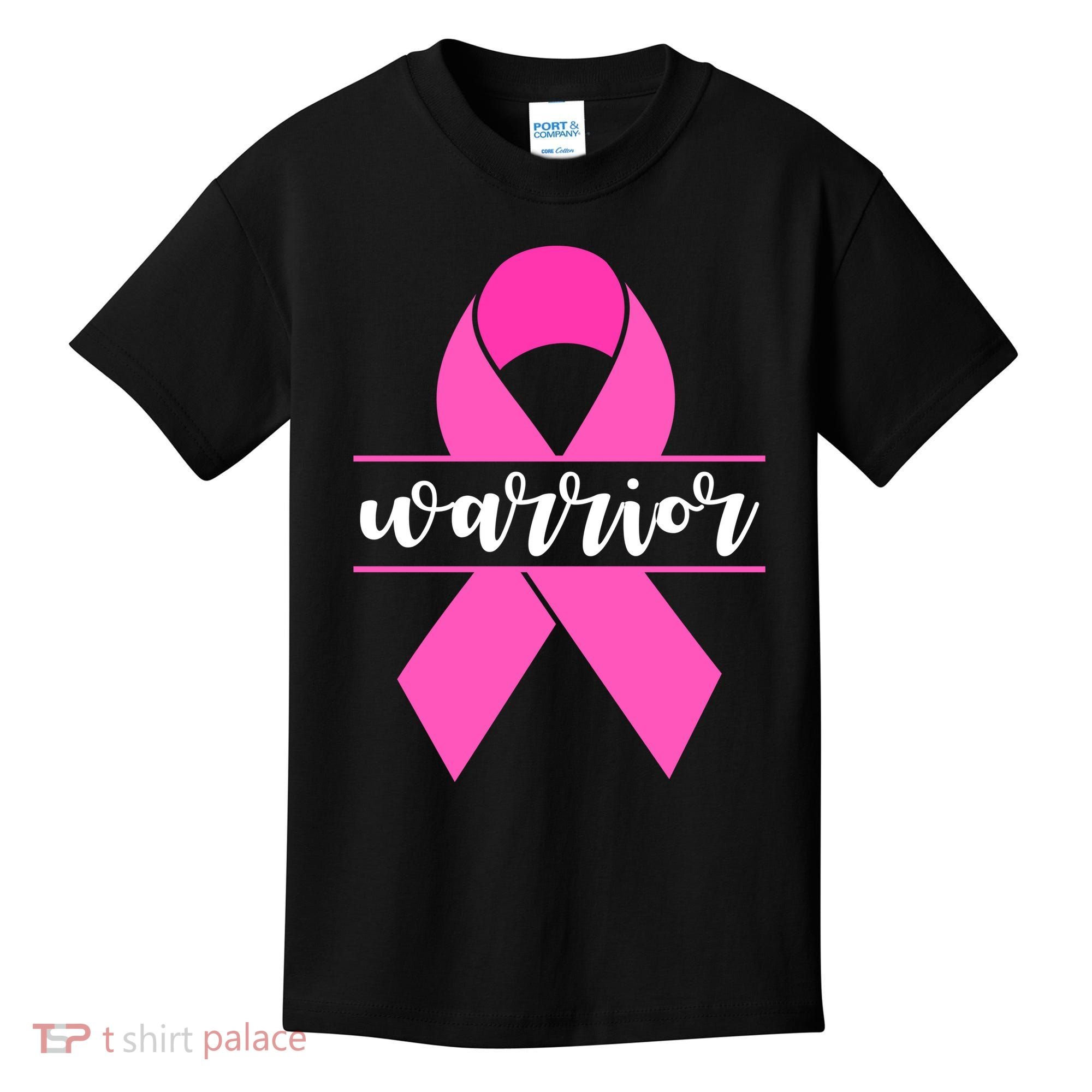 Warrior Pink Ribbon Breast Cancer Month Kids T-Shirt