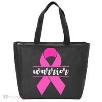 Warrior Pink Ribbon Breast Cancer Month Tote Bag thumb 0