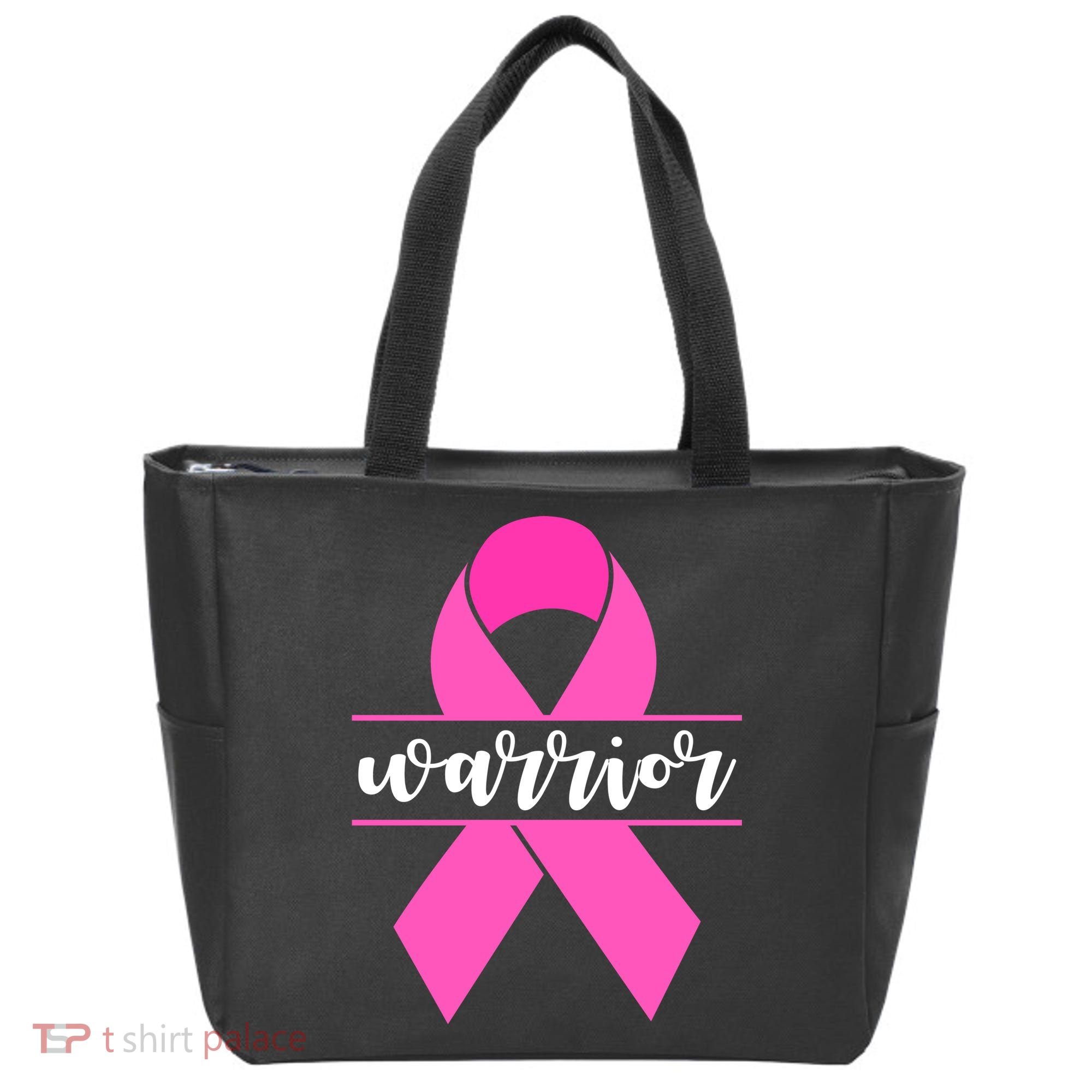 Warrior Pink Ribbon Breast Cancer Month Tote Bag