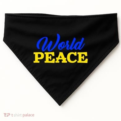 World Peace Support Ukraine USA-Made Doggie Bandana
