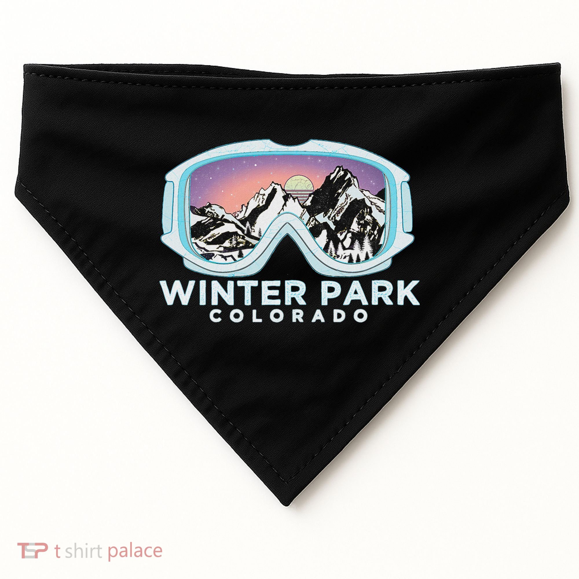 Winter Park Ski Winter Park Co Skiing Snow Gift USA-Made Doggie Bandana