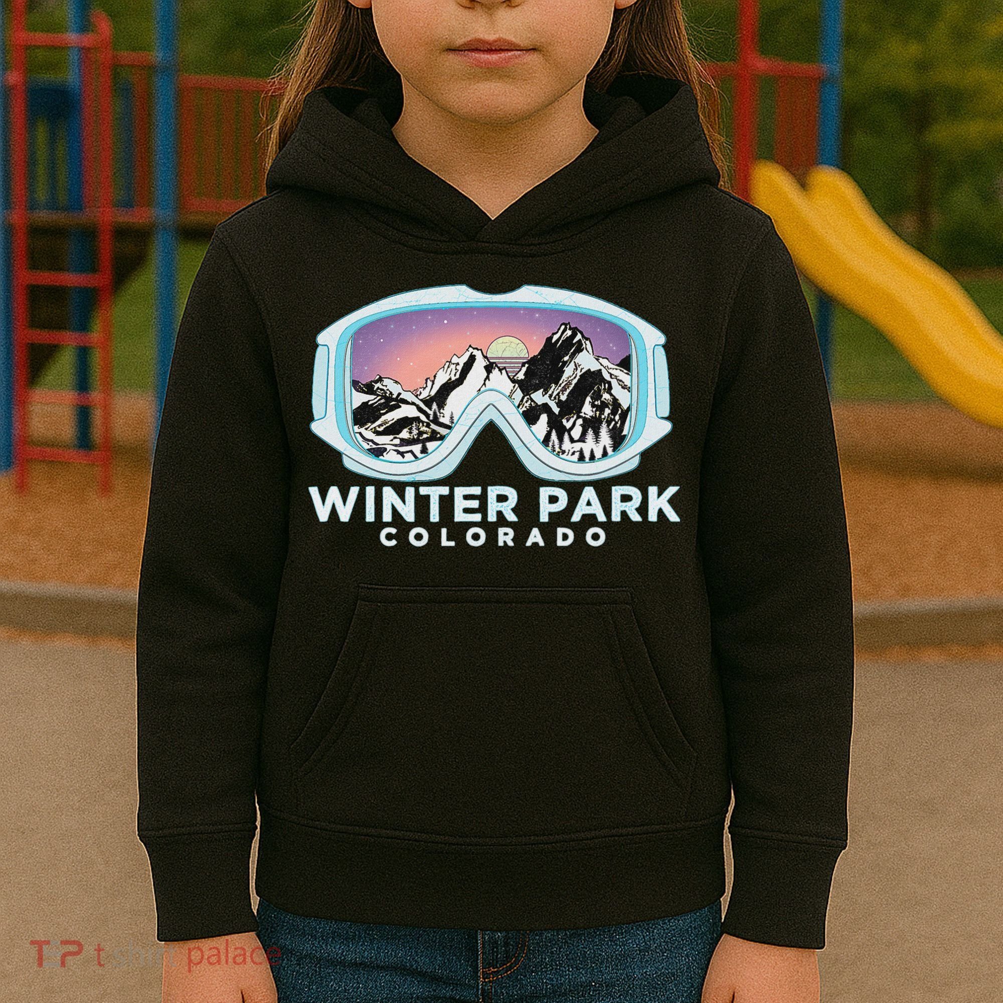 Winter Park Ski Winter Park Co Skiing Snow Gift Kids Hoodie