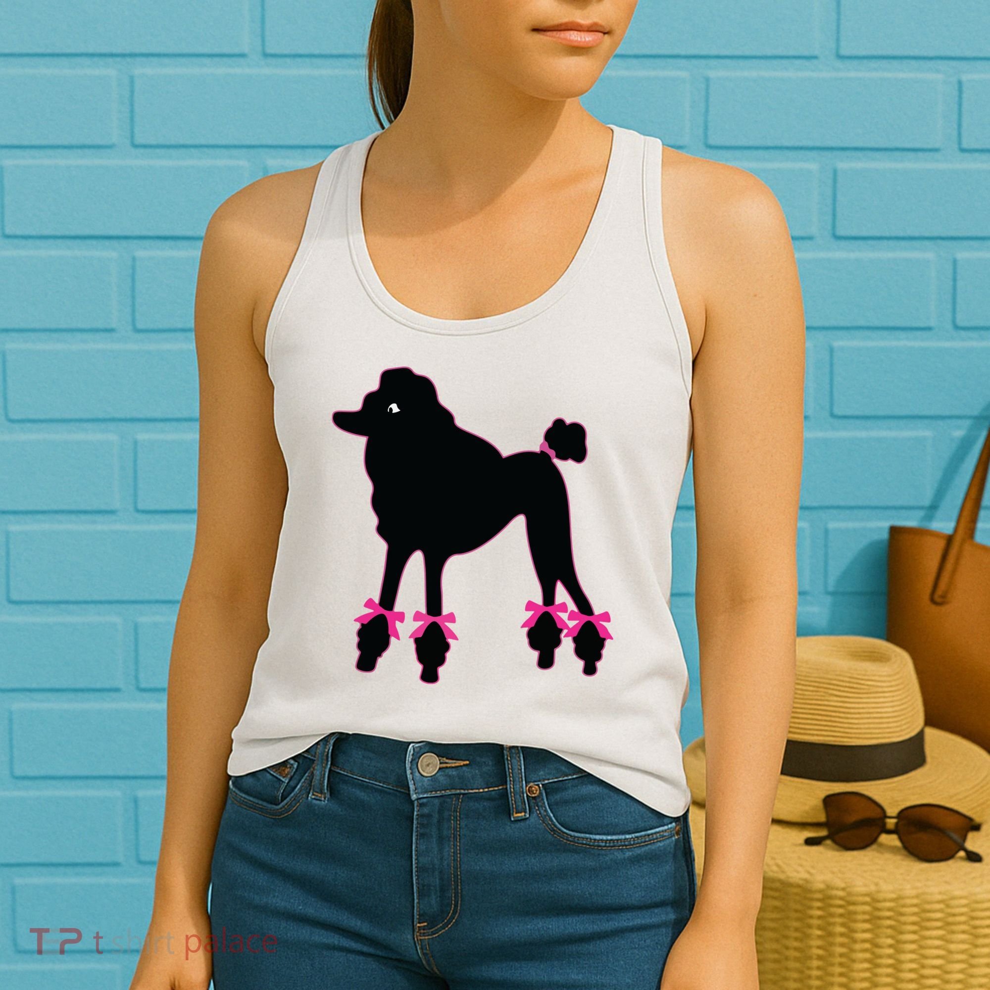 Womens Poodle Skirt 1950s Sock Hop Costume Record Hop Dance Women's Tank Top