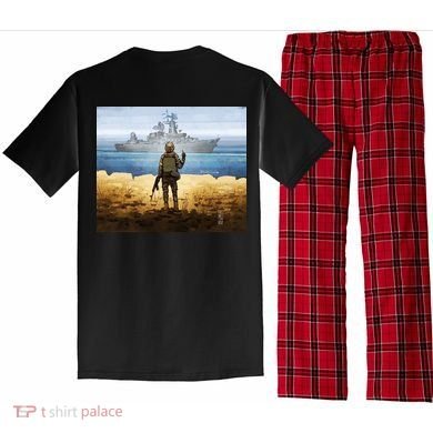 Warship Postage Stamp Front And Back Print Go F Yourself Pajama Set back