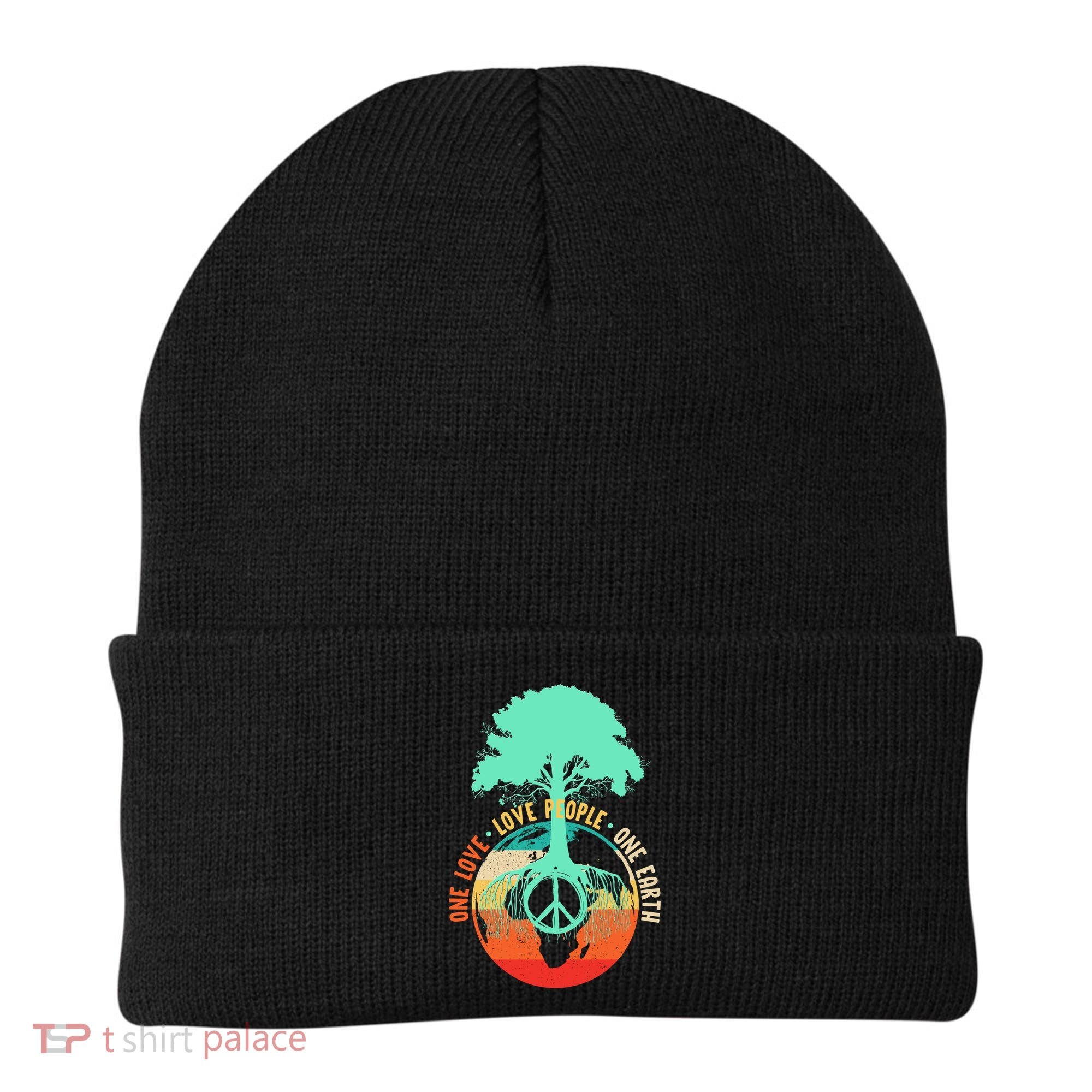 World Peace Tree Gift Love People Earth Day Gift Beanie