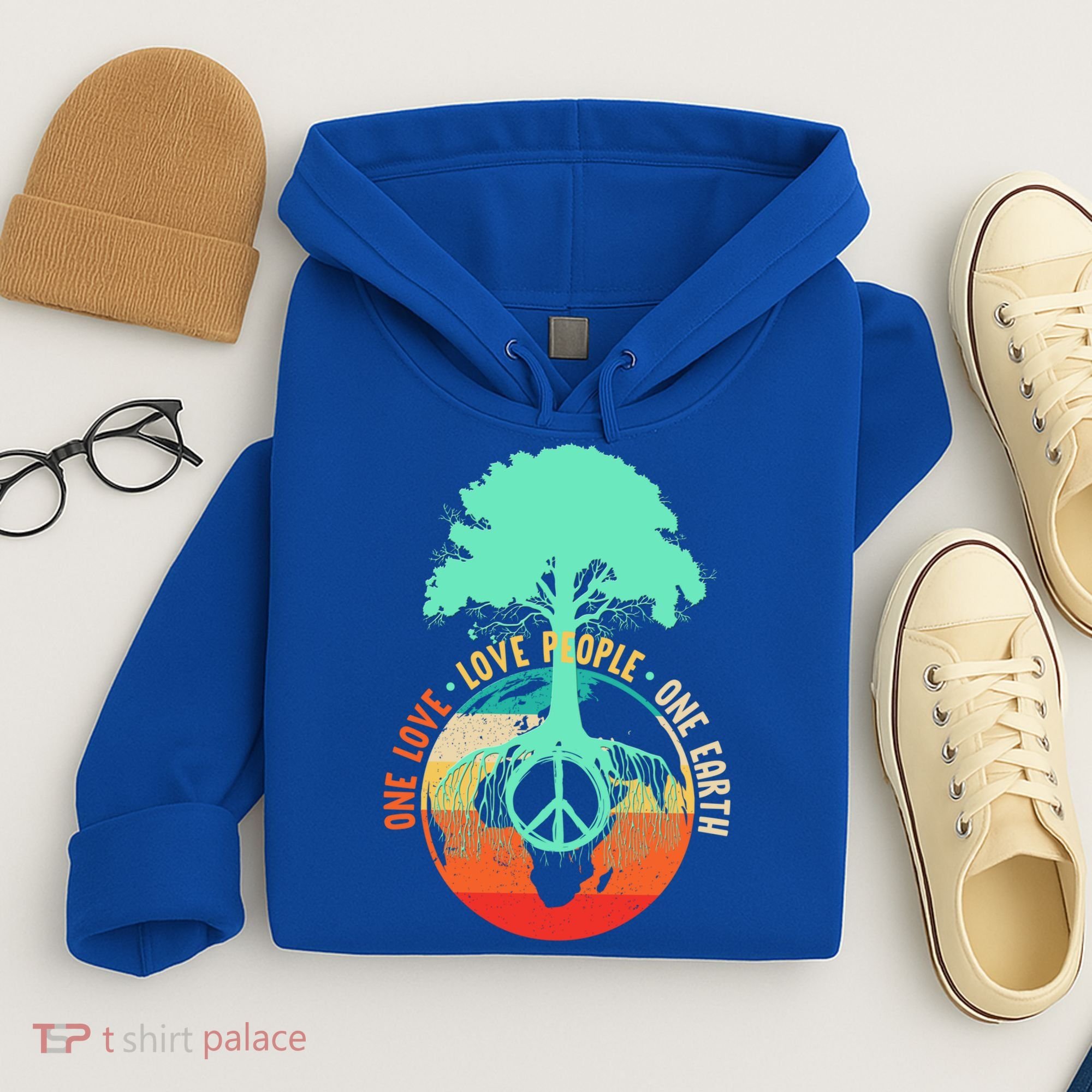 World Peace Tree Gift Love People Earth Day Gift Hoodie