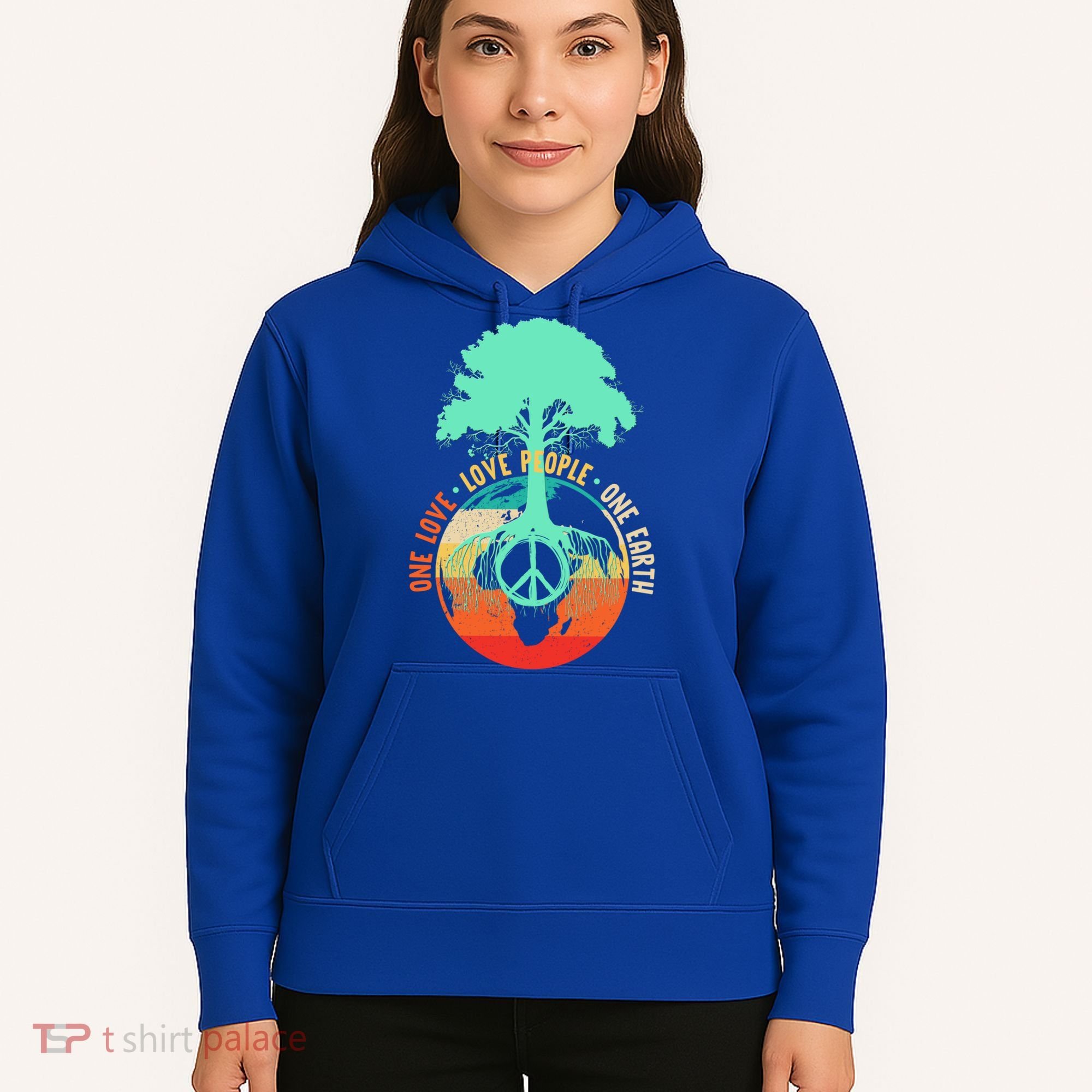 World Peace Tree Gift Love People Earth Day Gift Hoodie