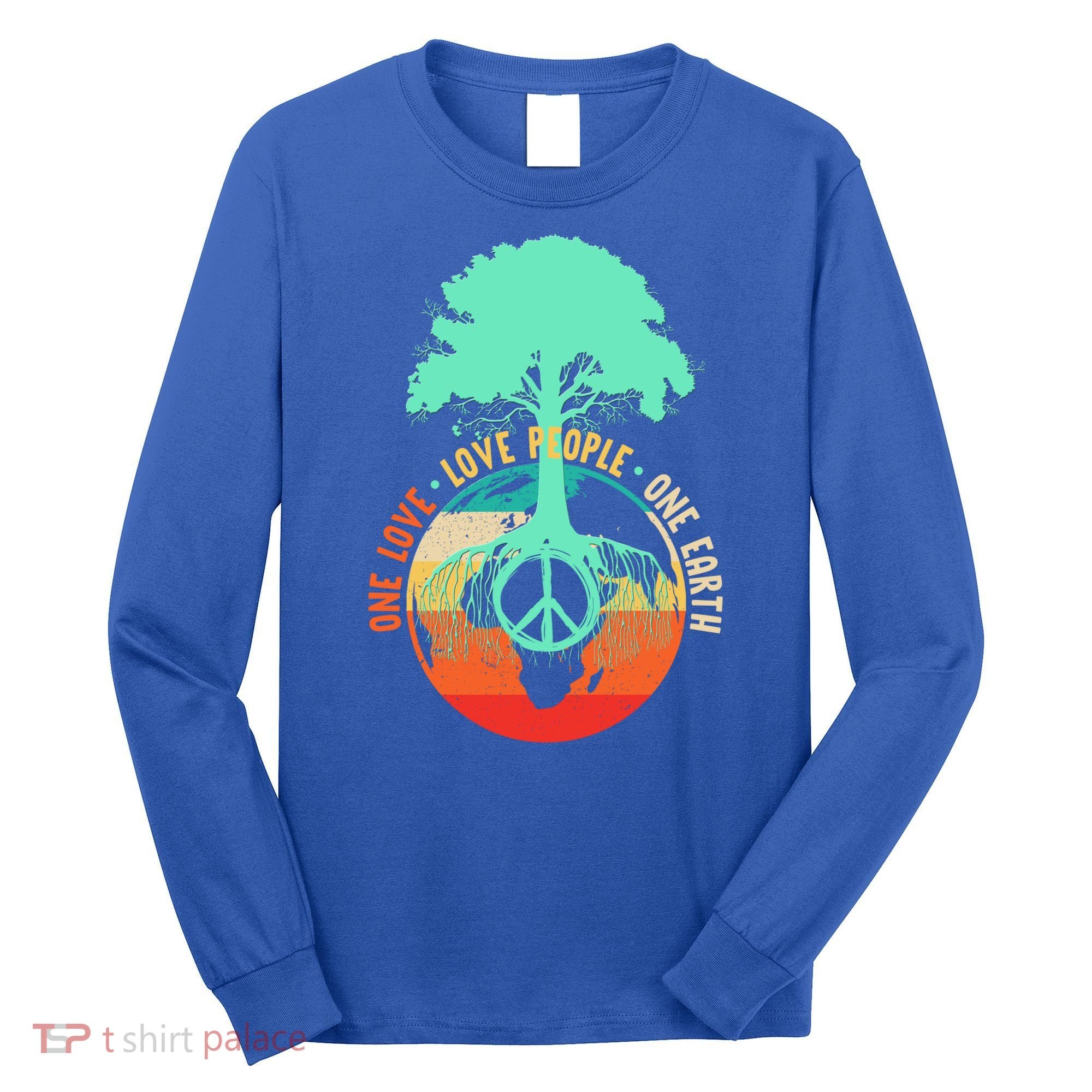 World Peace Tree Gift Love People Earth Day Gift Long Sleeve Shirt