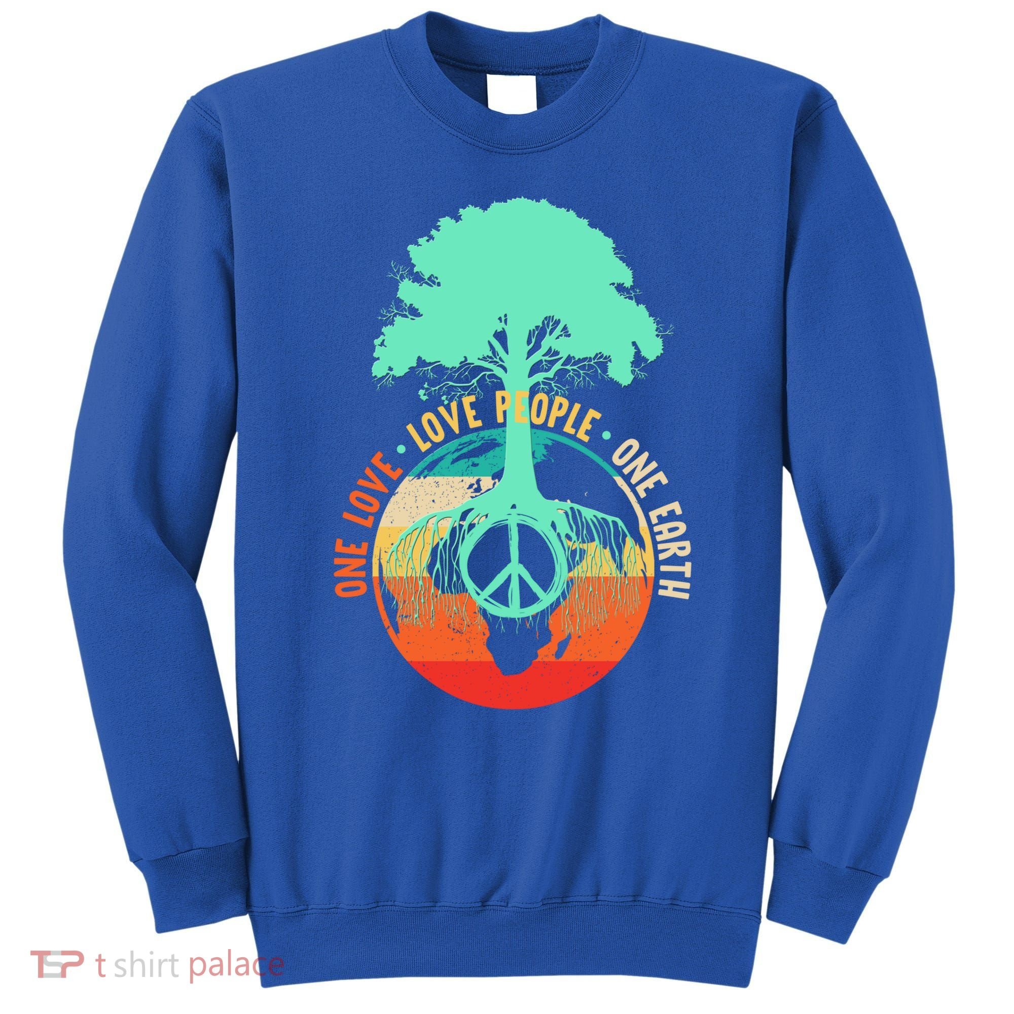 World Peace Tree Gift Love People Earth Day Gift Sweatshirt