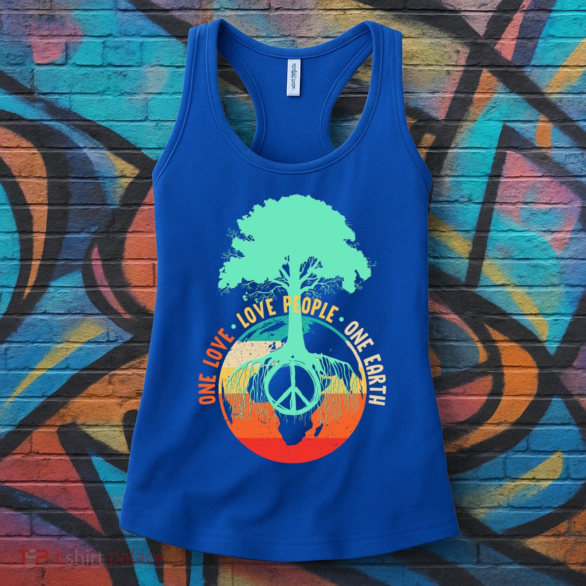 World Peace Tree Gift Love People Earth Day Gift Women's Tank Top