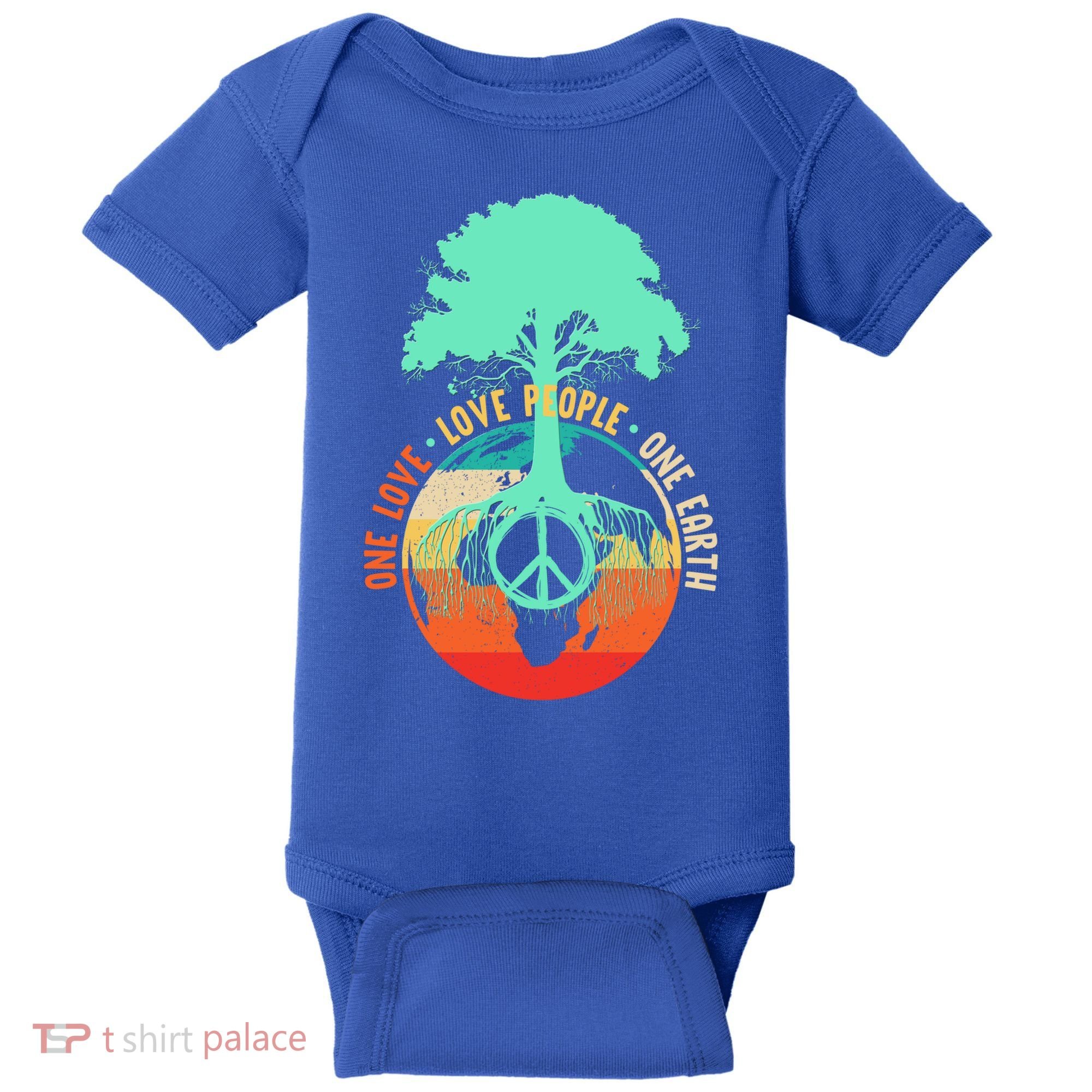 World Peace Tree Gift Love People Earth Day Gift Baby Bodysuit