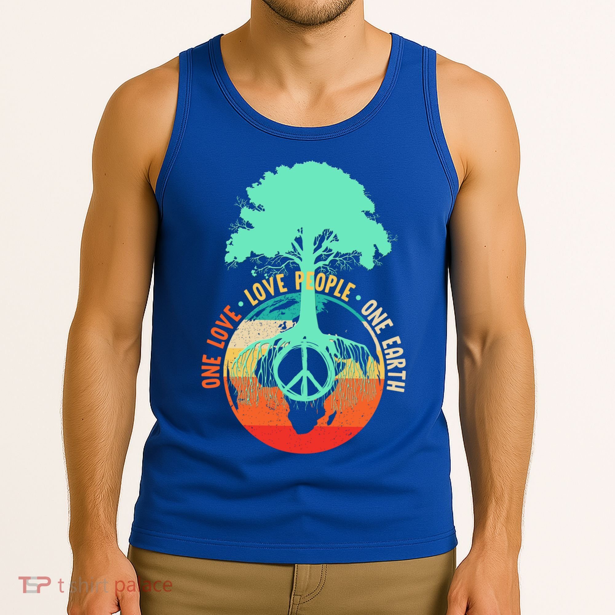 World Peace Tree Gift Love People Earth Day Gift Tank Top