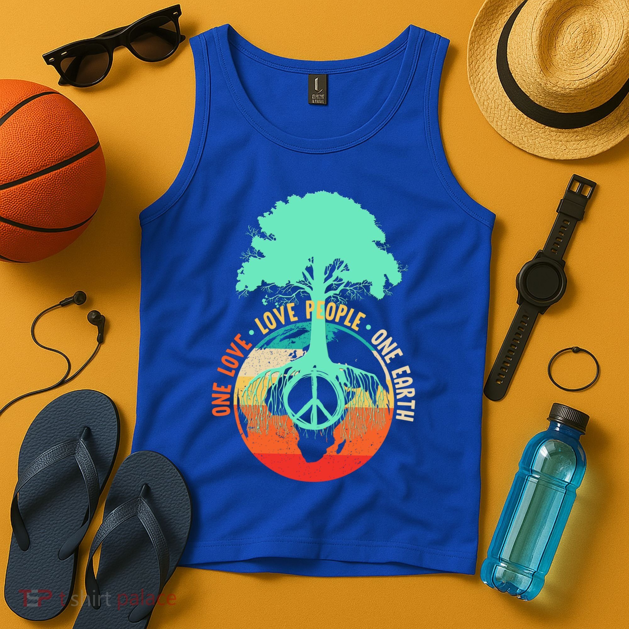 World Peace Tree Gift Love People Earth Day Gift Tank Top