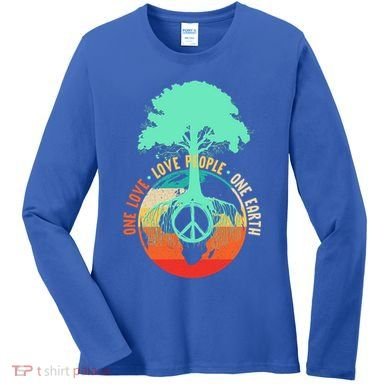 World Peace Tree Gift Love People Earth Day Gift Women's Long Sleeve Shirt