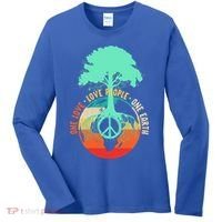 World Peace Tree Gift Love People Earth Day Gift Women's Long Sleeve Shirt thumb 0