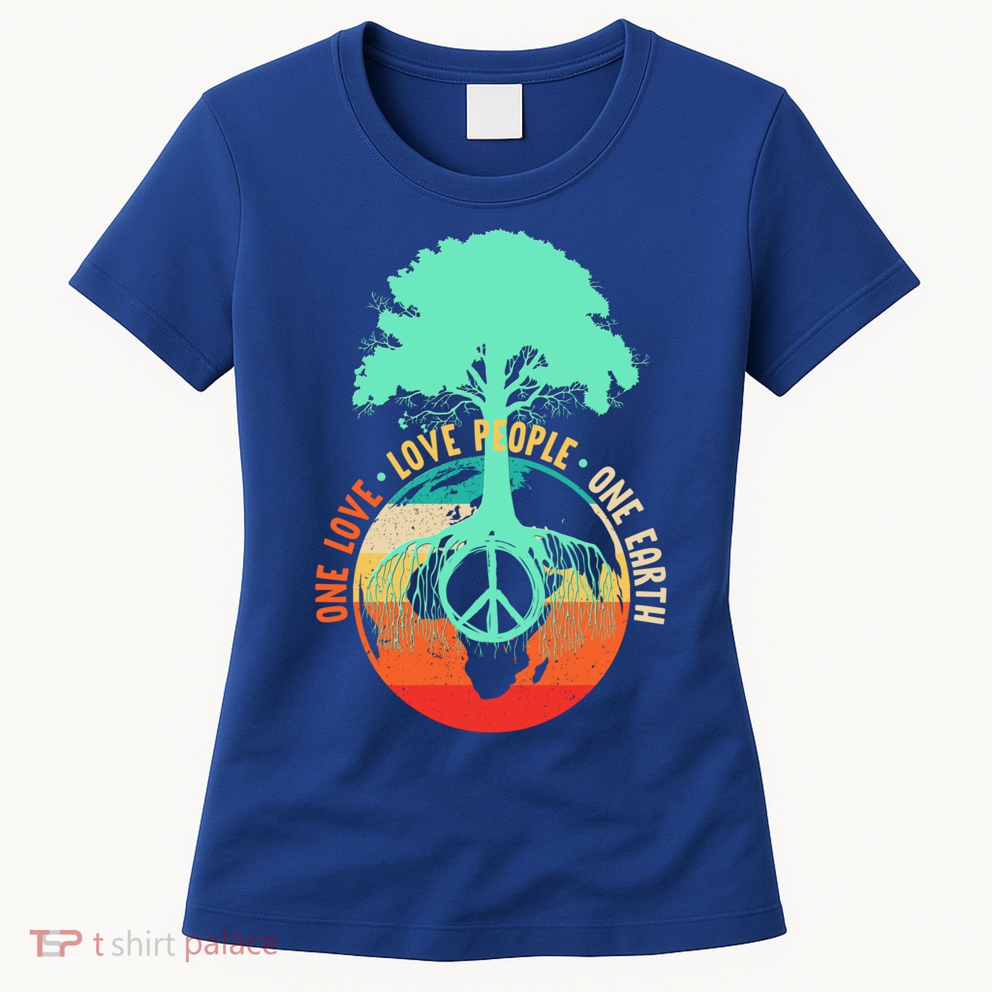 World Peace Tree Gift Love People Earth Day Gift Women's T-Shirt