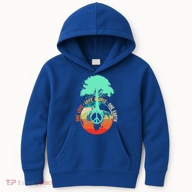 World Peace Tree Gift Love People Earth Day Gift Kids Hoodie