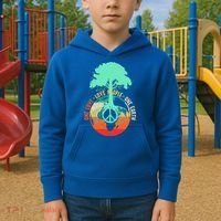 World Peace Tree Gift Love People Earth Day Gift Kids Hoodie thumb 2