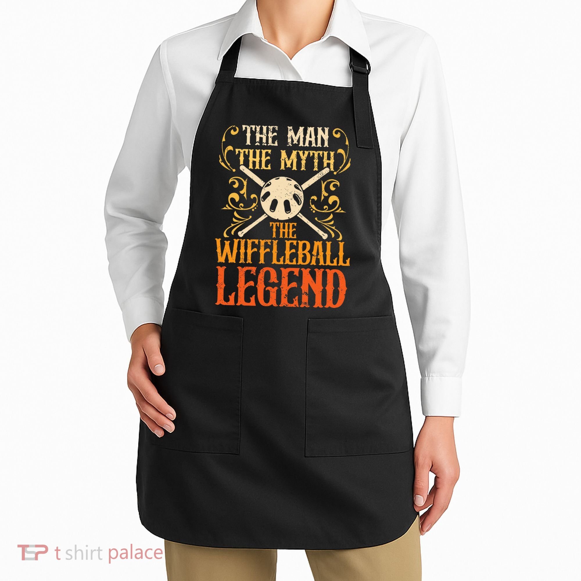 Wiffleball Player The Man The Myth Legend Wiffleball  Apron
