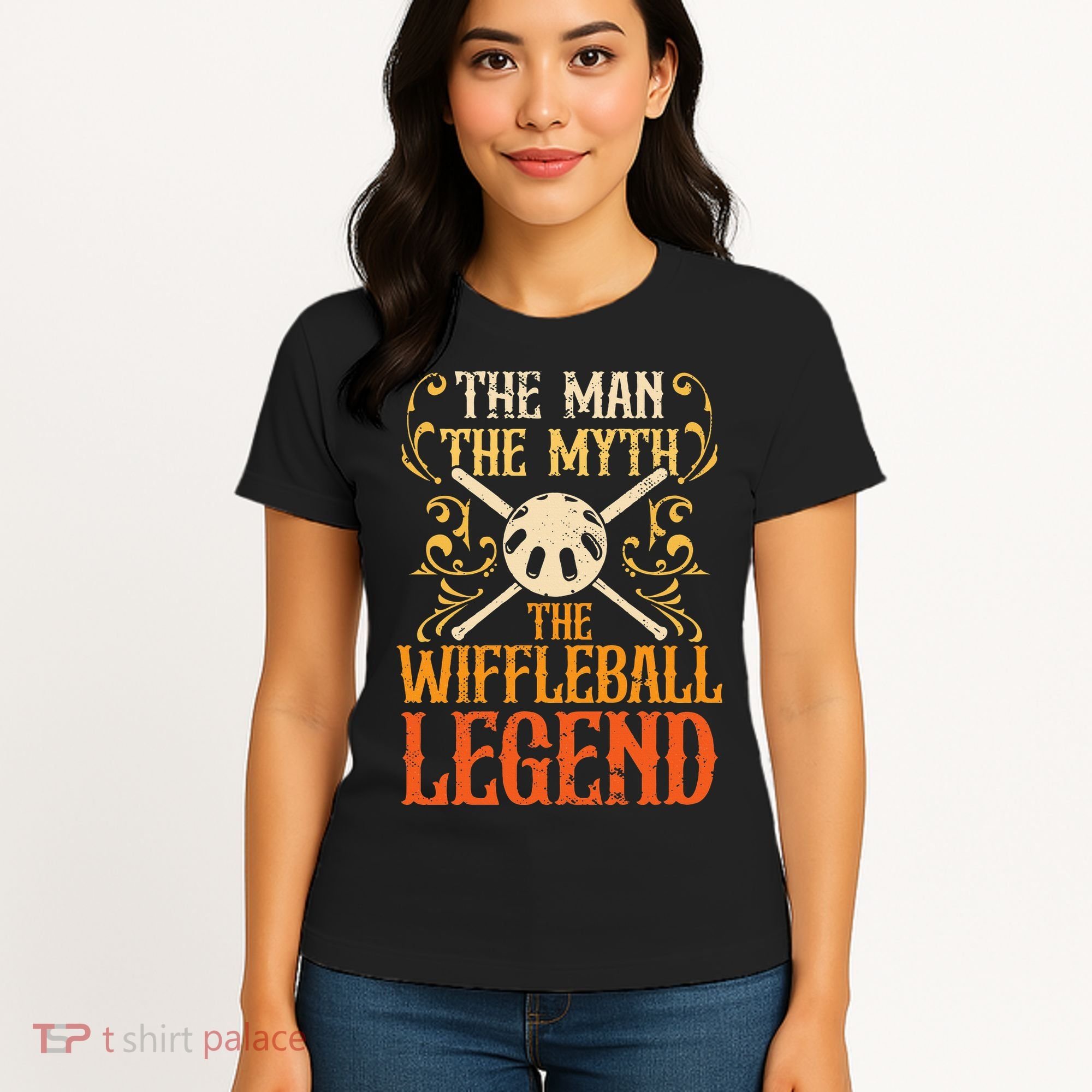 Wiffleball Player The Man The Myth Legend Wiffleball  Women's T-Shirt