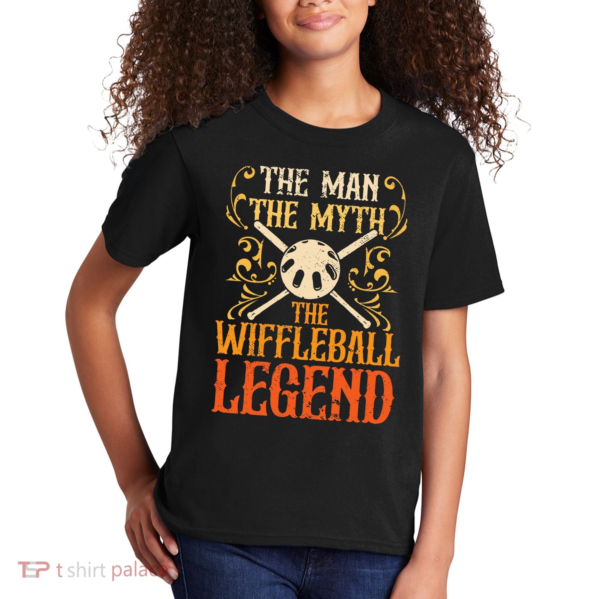 Wiffleball Player The Man The Myth Legend Wiffleball  Kids T-Shirt