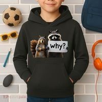 Why Peanut The Squirrel & Fred The Raccoon Kids Hoodie thumb 2