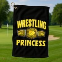 Wrestling Princess Wrestles Wrestler Wrestle Wrestling Golf Towel thumb 1