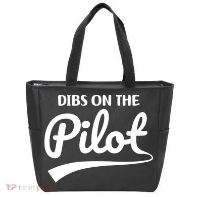 Womens Pilot Wife Dibs On The Pilot Pilot Girlfriend Tote Bag