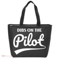 Womens Pilot Wife Dibs On The Pilot Pilot Girlfriend Tote Bag thumb 0