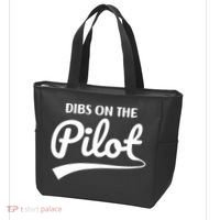 Womens Pilot Wife Dibs On The Pilot Pilot Girlfriend Tote Bag thumb 3