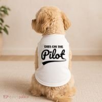 Womens Pilot Wife Dibs On The Pilot Pilot Girlfriend Doggie Tank thumb 2