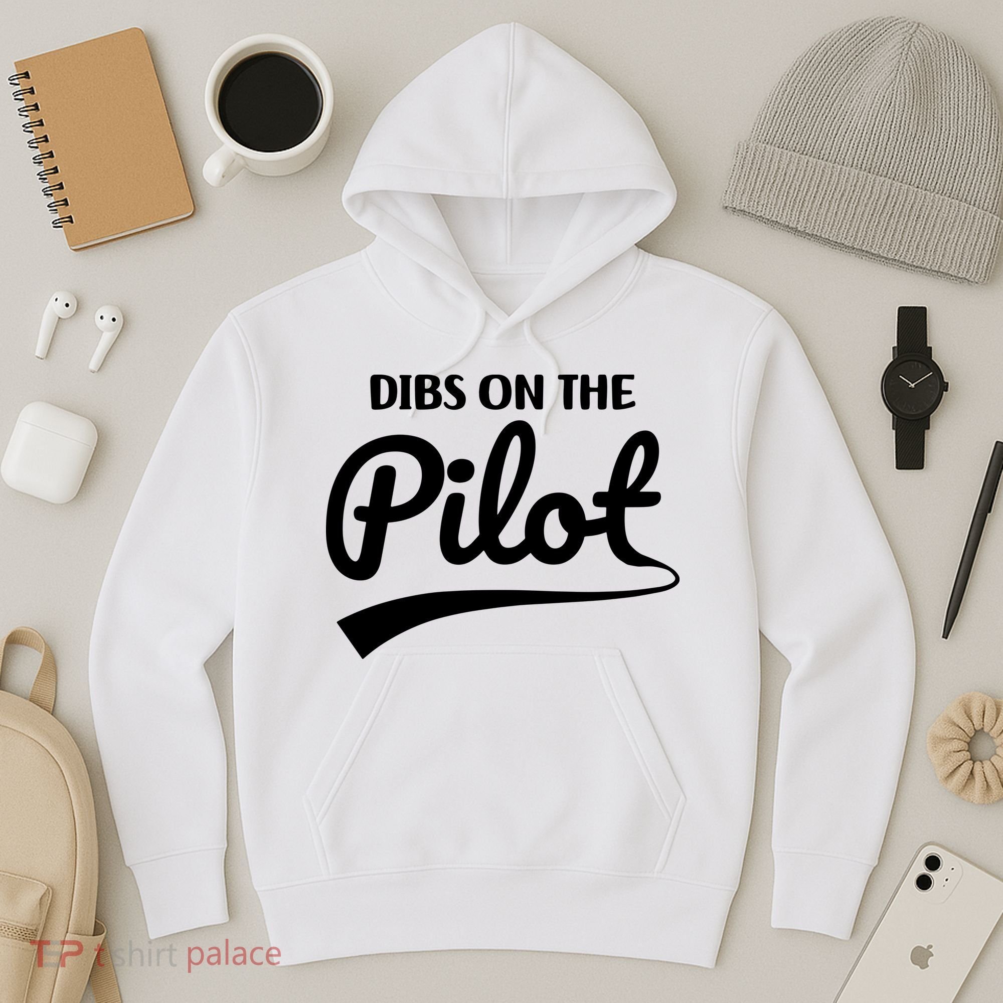 Womens Pilot Wife Dibs On The Pilot Pilot Girlfriend Hoodie