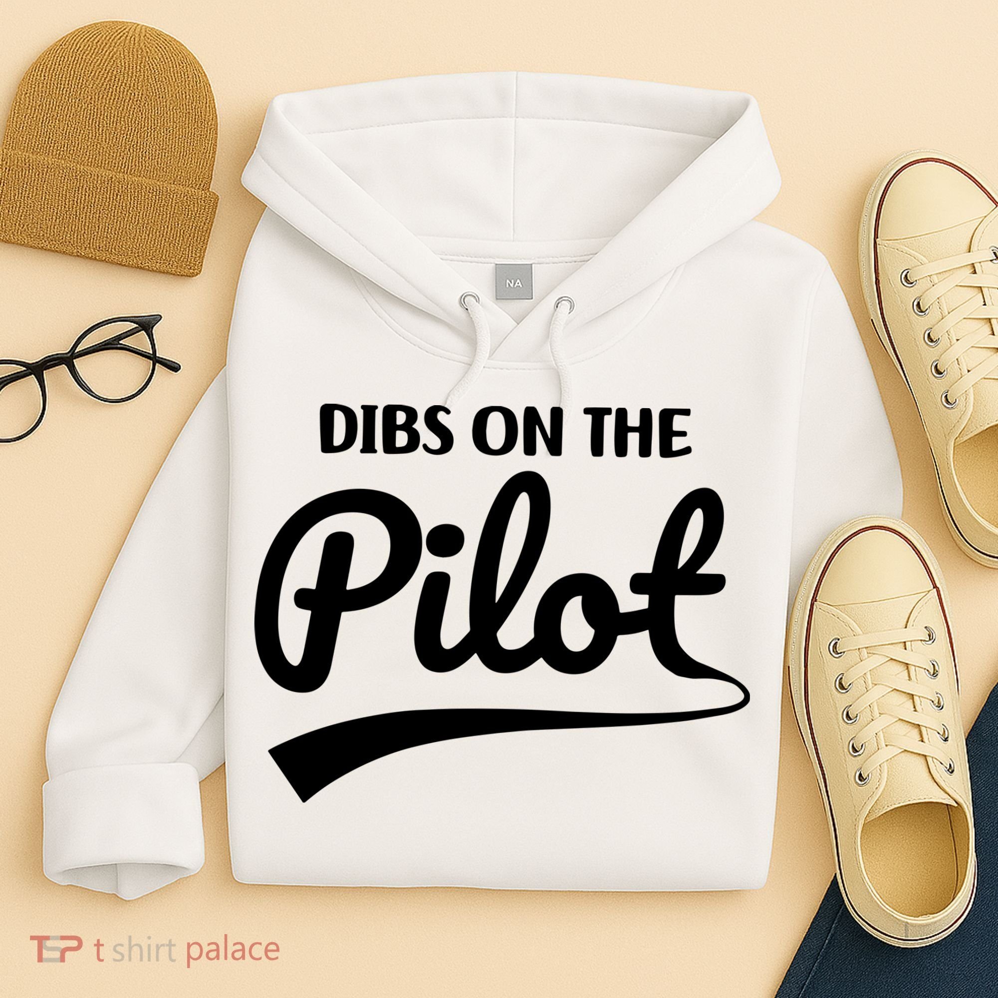 Womens Pilot Wife Dibs On The Pilot Pilot Girlfriend Hoodie