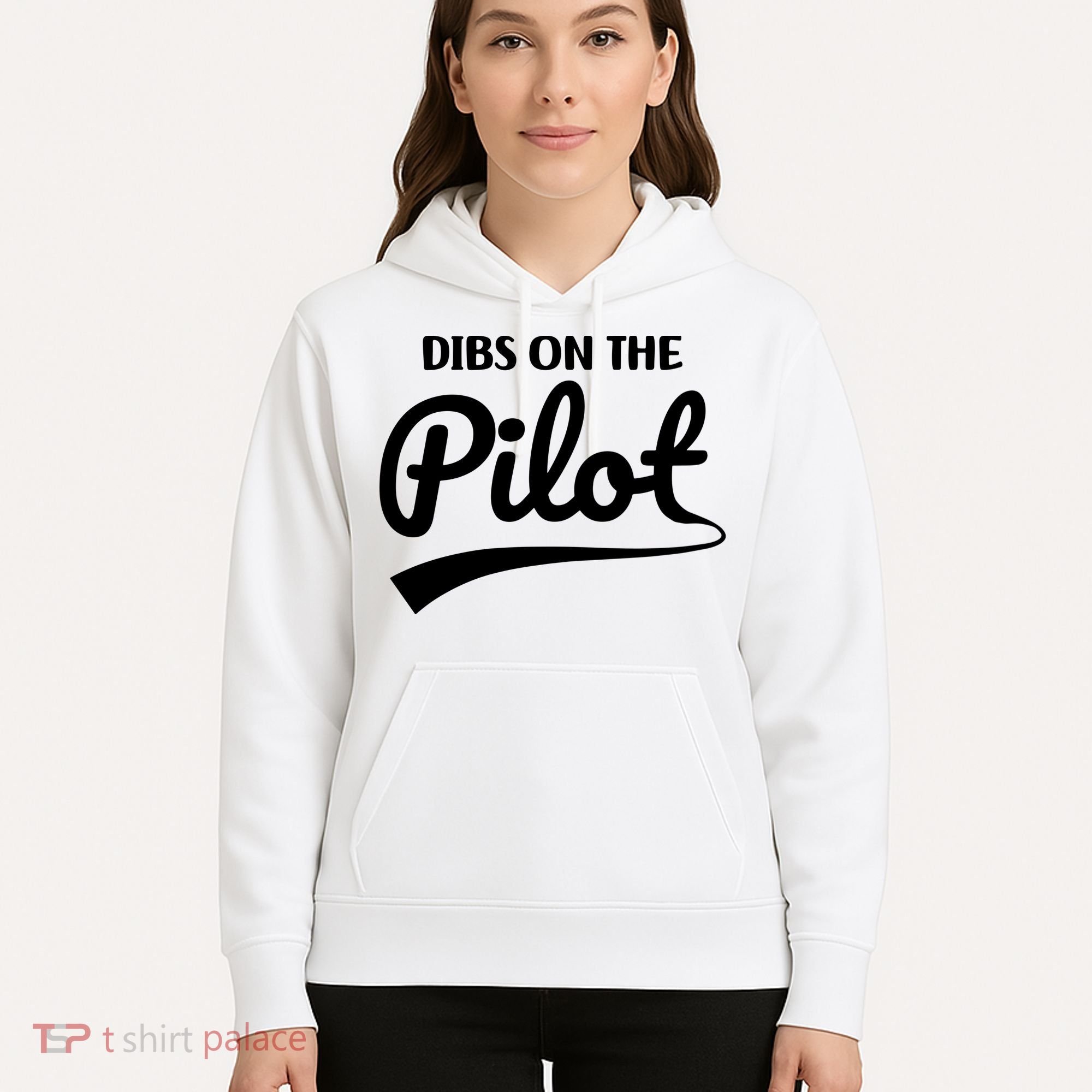 Womens Pilot Wife Dibs On The Pilot Pilot Girlfriend Hoodie