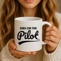 Womens Pilot Wife Dibs On The Pilot Pilot Girlfriend Coffee Mug thumb 3