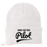 Womens Pilot Wife Dibs On The Pilot Pilot Girlfriend Beanie thumb 0
