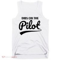 Womens Pilot Wife Dibs On The Pilot Pilot Girlfriend Tank Top thumb 0