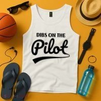 Womens Pilot Wife Dibs On The Pilot Pilot Girlfriend Tank Top thumb 4