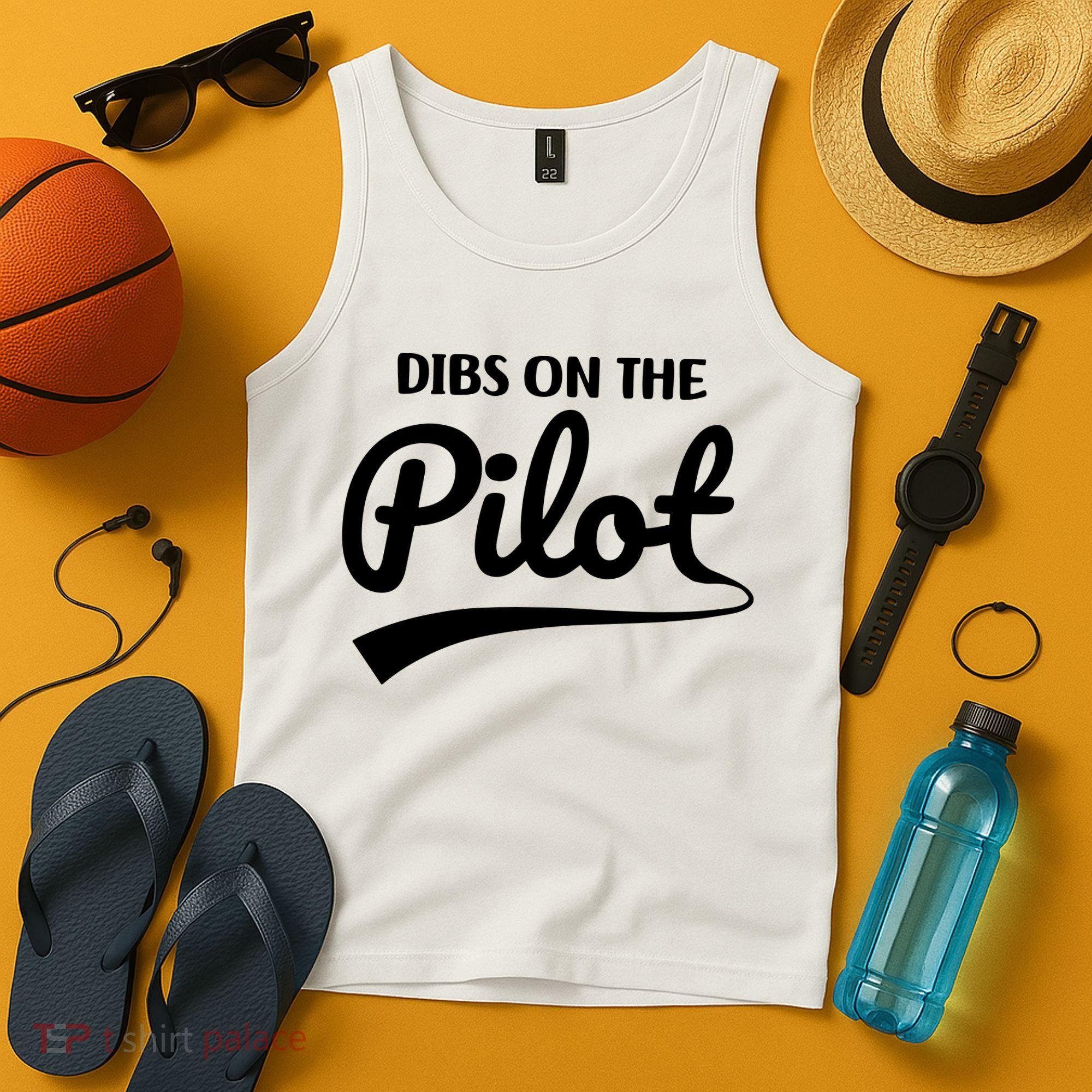 Womens Pilot Wife Dibs On The Pilot Pilot Girlfriend Tank Top