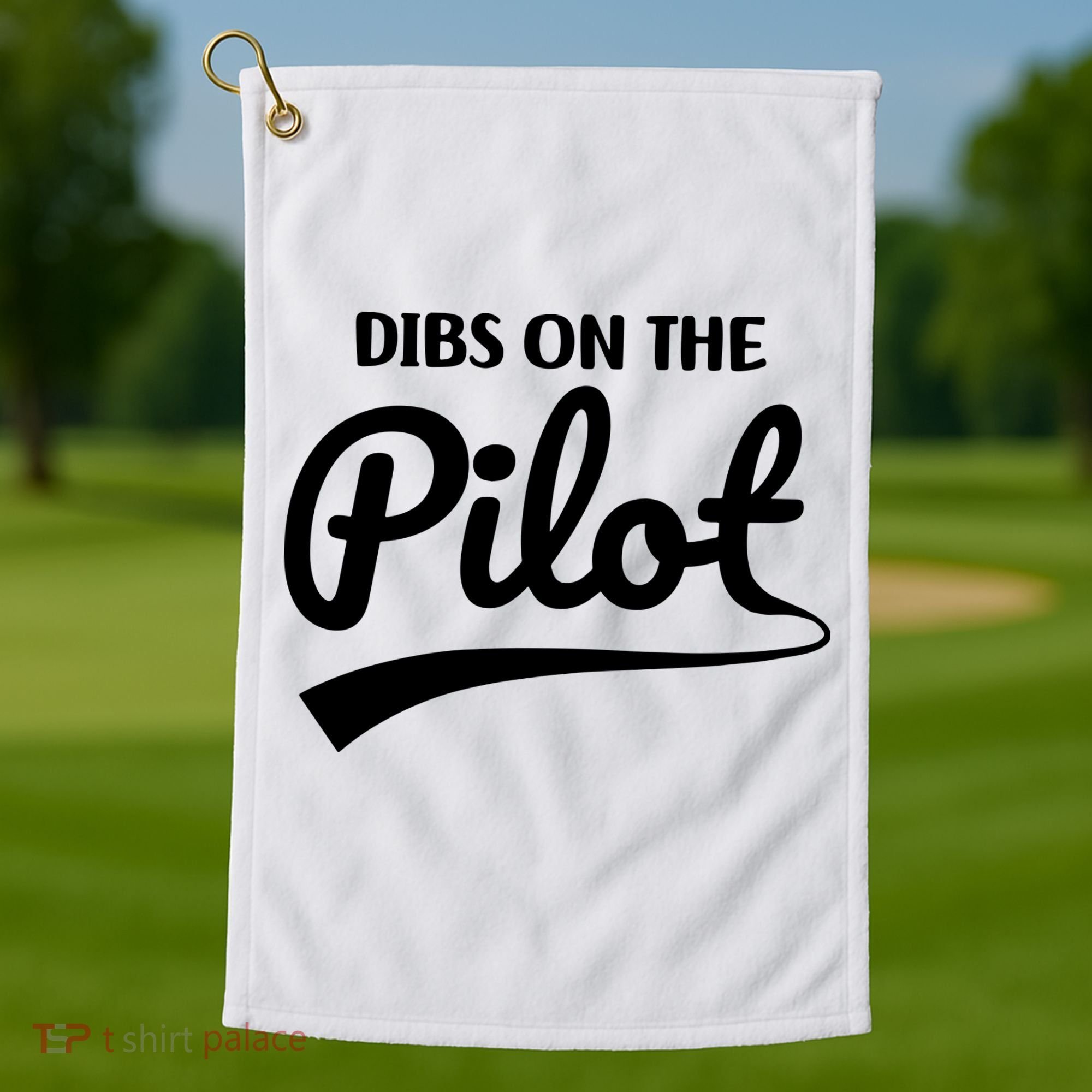 Womens Pilot Wife Dibs On The Pilot Pilot Girlfriend Golf Towel
